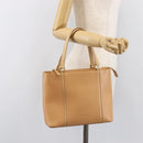 BURBERRY Hand Bag Leather Beige Gold Auth 203613A-27