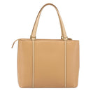 BURBERRY Hand Bag Leather Beige Gold Auth 203613A-2