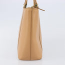 BURBERRY Hand Bag Leather Beige Gold Auth 203613A-3