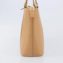 BURBERRY Hand Bag Leather Beige Gold Auth 203613A-4