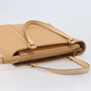 BURBERRY Hand Bag Leather Beige Gold Auth 203613A-7