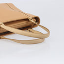 BURBERRY Hand Bag Leather Beige Gold Auth 203613A-8