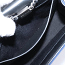 SAINT LAURENT Cassandra Chain Shoulder Bag Canvas Blue Silver Auth 203616M-20