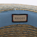 GUCCI Hat Straw L Light Blue Auth 203618M-14