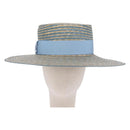 GUCCI Hat Straw L Light Blue Auth 203618M-2