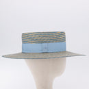 GUCCI Hat Straw L Light Blue Auth 203618M-5