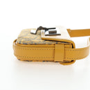 Christian Dior Trotter Canvas Rock Shoulder Pouch Yellow Silver Auth 203620M-4
