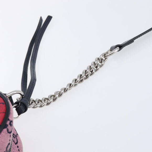 GUCCI GG Canvas GG Marmont Chain Bag Multicolor Silver 447632 Auth 203621