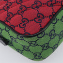 GUCCI GG Canvas GG Marmont Chain Bag Multicolor Silver 447632 Auth 203621-16
