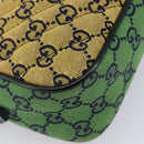 GUCCI GG Canvas GG Marmont Chain Bag Multicolor Silver 447632 Auth 203621-18
