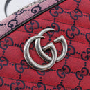 GUCCI GG Canvas GG Marmont Chain Bag Multicolor Silver 447632 Auth 203621-19