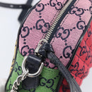 GUCCI GG Canvas GG Marmont Chain Bag Multicolor Silver 447632 Auth 203621-21