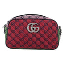 GUCCI GG Canvas GG Marmont Chain Bag Multicolor Silver 447632 Auth 203621-13