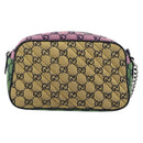 GUCCI GG Canvas GG Marmont Chain Bag Multicolor Silver 447632 Auth 203621-2