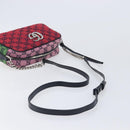 GUCCI GG Canvas GG Marmont Chain Bag Multicolor Silver 447632 Auth 203621-7