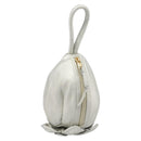 CELINE Pouch Leather Silver Gold Auth 203624A-1