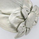 CELINE Pouch Leather Silver Gold Auth 203624A-13