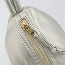 CELINE Pouch Leather Silver Gold Auth 203624A-14