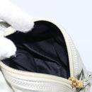 CELINE Pouch Leather Silver Gold Auth 203624A-18