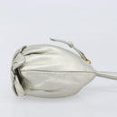 CELINE Pouch Leather Silver Gold Auth 203624A-4
