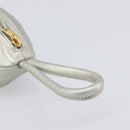 CELINE Pouch Leather Silver Gold Auth 203624A-7