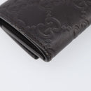 GUCCI GG Canvas Guccissima Key Case Leather Dark Brown Silver 138093 Auth 203625-11