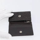GUCCI GG Canvas Guccissima Key Case Leather Dark Brown Silver 138093 Auth 203625-12