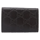 GUCCI GG Canvas Guccissima Key Case Leather Dark Brown Silver 138093 Auth 203625-3