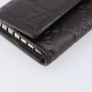 GUCCI GG Canvas Guccissima Key Case Leather Dark Brown Silver 138093 Auth 203625-9