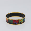 HERMES Bangle Emaille GM Metal Gold Tone Auth 203626M-5