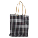 BURBERRY Nova Check Tote Bag Canvas Black Silver Auth 203633-1
