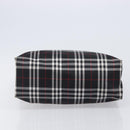 BURBERRY Nova Check Tote Bag Canvas Black Silver Auth 203633-5