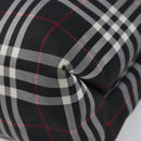 BURBERRY Nova Check Tote Bag Canvas Black Silver Auth 203633-14