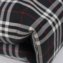 BURBERRY Nova Check Tote Bag Canvas Black Silver Auth 203633-15