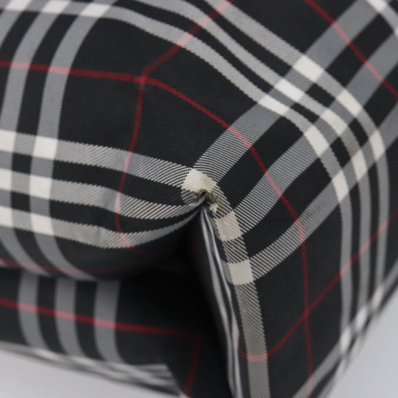 BURBERRY Nova Check Tote Bag Canvas Black Silver Auth 203633