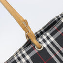 BURBERRY Nova Check Tote Bag Canvas Black Silver Auth 203633-11