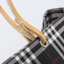 BURBERRY Nova Check Tote Bag Canvas Black Silver Auth 203633-18