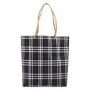 BURBERRY Nova Check Tote Bag Canvas Black Silver Auth 203633-13