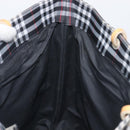 BURBERRY Nova Check Tote Bag Canvas Black Silver Auth 203633-20