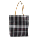 BURBERRY Nova Check Tote Bag Canvas Black Silver Auth 203633-2