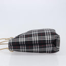 BURBERRY Nova Check Tote Bag Canvas Black Silver Auth 203633-4