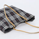 BURBERRY Nova Check Tote Bag Canvas Black Silver Auth 203633-6