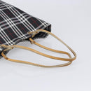 BURBERRY Nova Check Tote Bag Canvas Black Silver Auth 203633-7