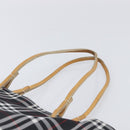 BURBERRY Nova Check Tote Bag Canvas Black Silver Auth 203633-8