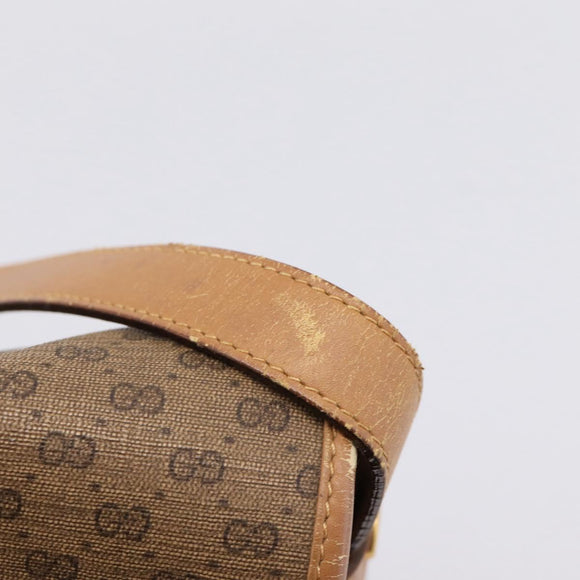 GUCCI Micro GG Supreme Shoulder Bag PVC Beige Gold 001 14 0712 Auth 203636