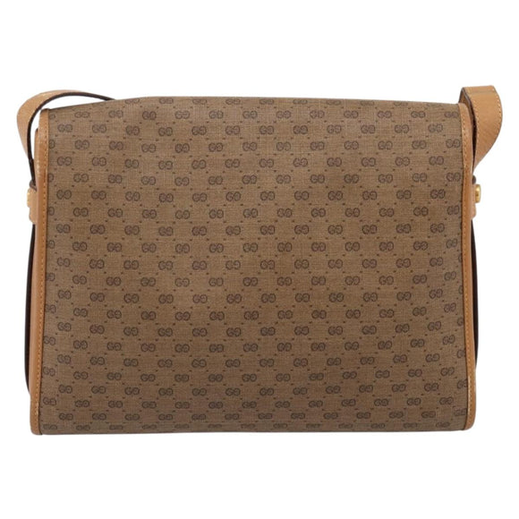 GUCCI Micro GG Supreme Shoulder Bag PVC Beige Gold 001 14 0712 Auth 203636