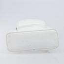 GUCCI Bamboo Shoulder Bag Patent Leather White Silver Auth 203638-10