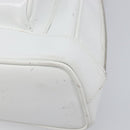 GUCCI Bamboo Shoulder Bag Patent Leather White Silver Auth 203638-11