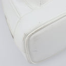 GUCCI Bamboo Shoulder Bag Patent Leather White Silver Auth 203638-12