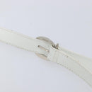 GUCCI Bamboo Shoulder Bag Patent Leather White Silver Auth 203638-17